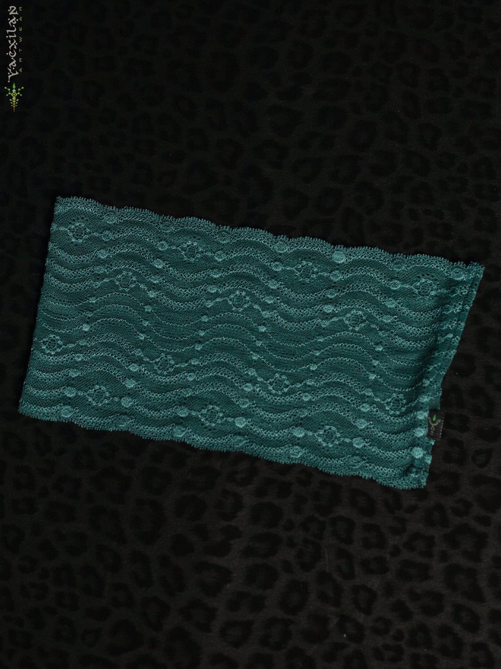 Woman Crop Top / Braband Elastic Lace - Teal WAVES